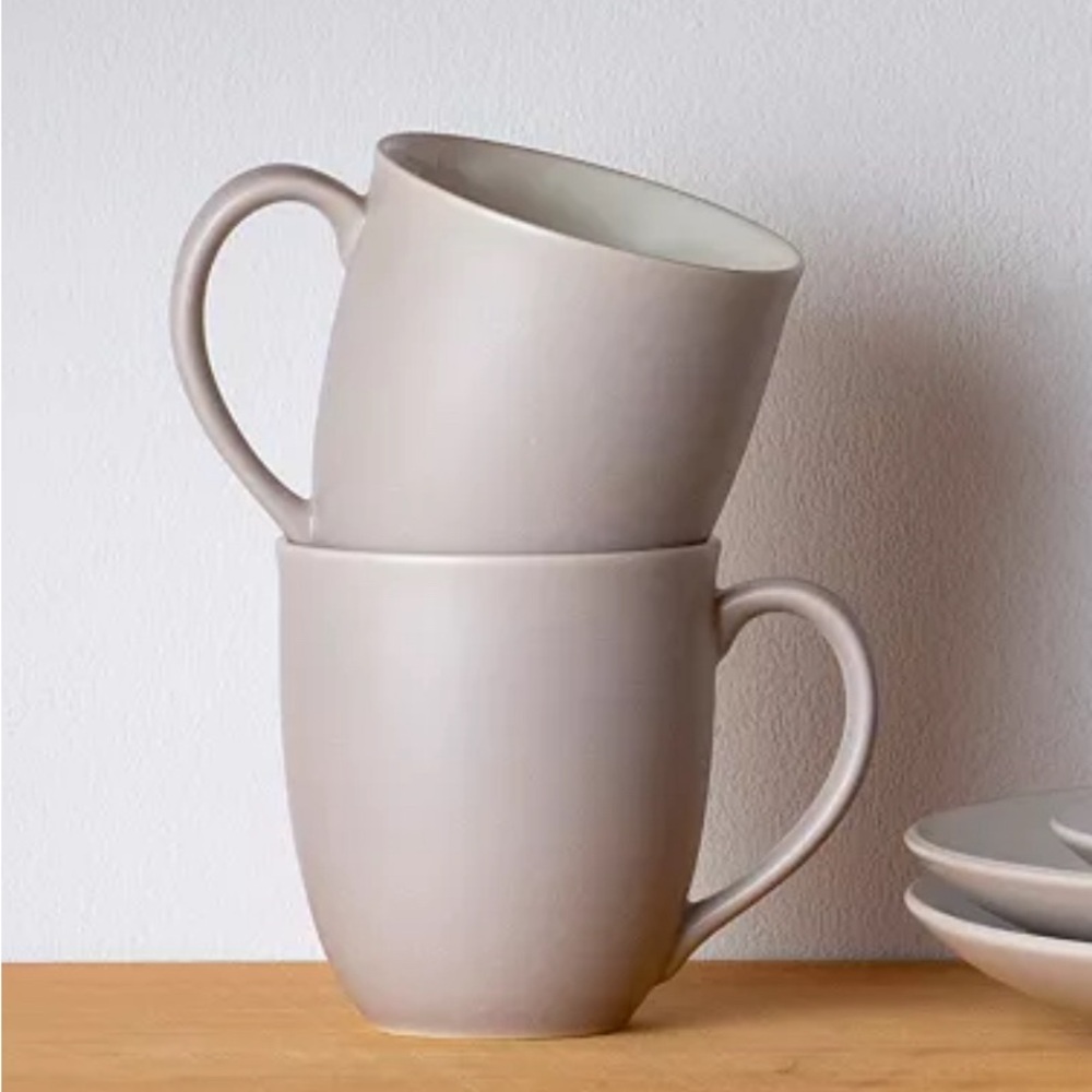 Noritake ‘Colorwave’ Porcelain Mugs Sand Colored, 12 OZ